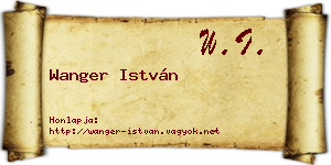 Wanger István névjegykártya