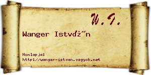 Wanger István névjegykártya